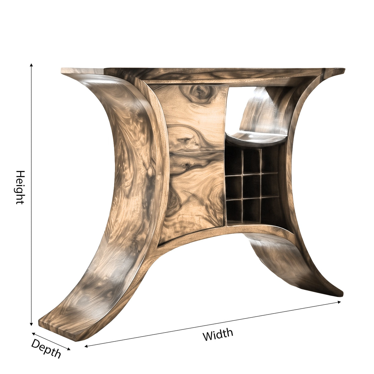 Kaelthor Handcrafted Solid Wood Bar Cabinet