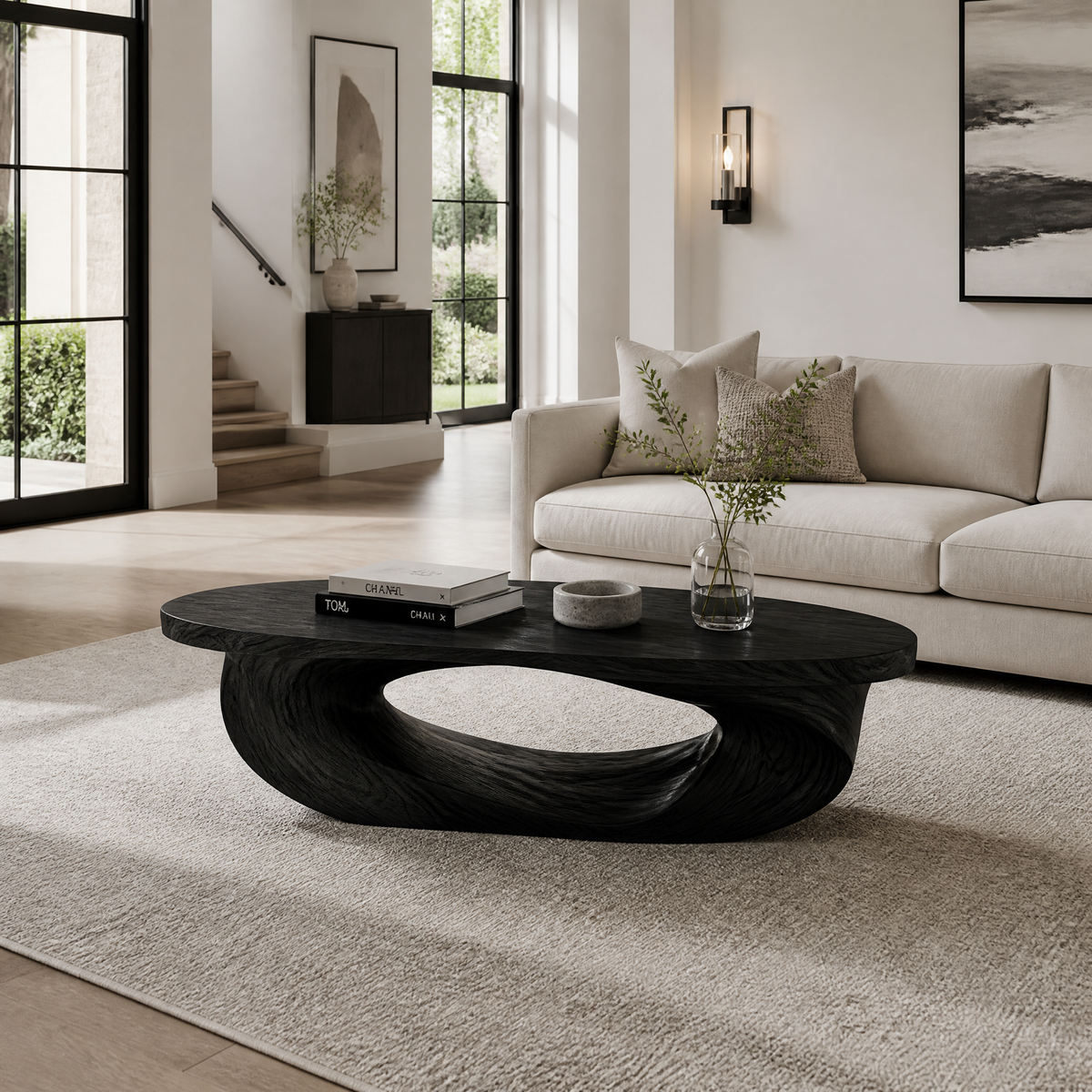 Cevorin Sculpted Solid Wood Coffee Table